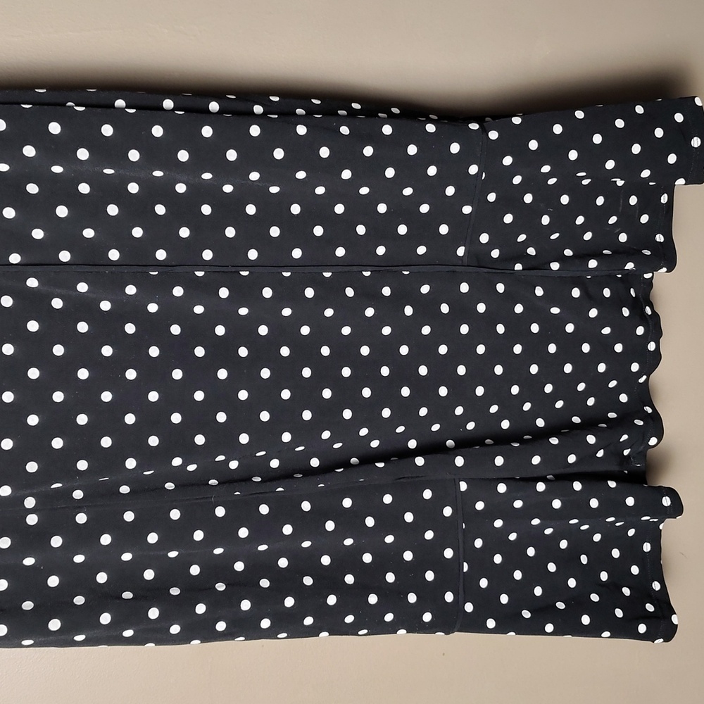 White House Black Market Lined Black Sleeveless Dress W White Polka Dots Size 6 - Picture 5 of 8